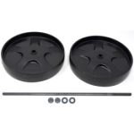 w Wheels and axle for Rubbermaid Janitor Carts